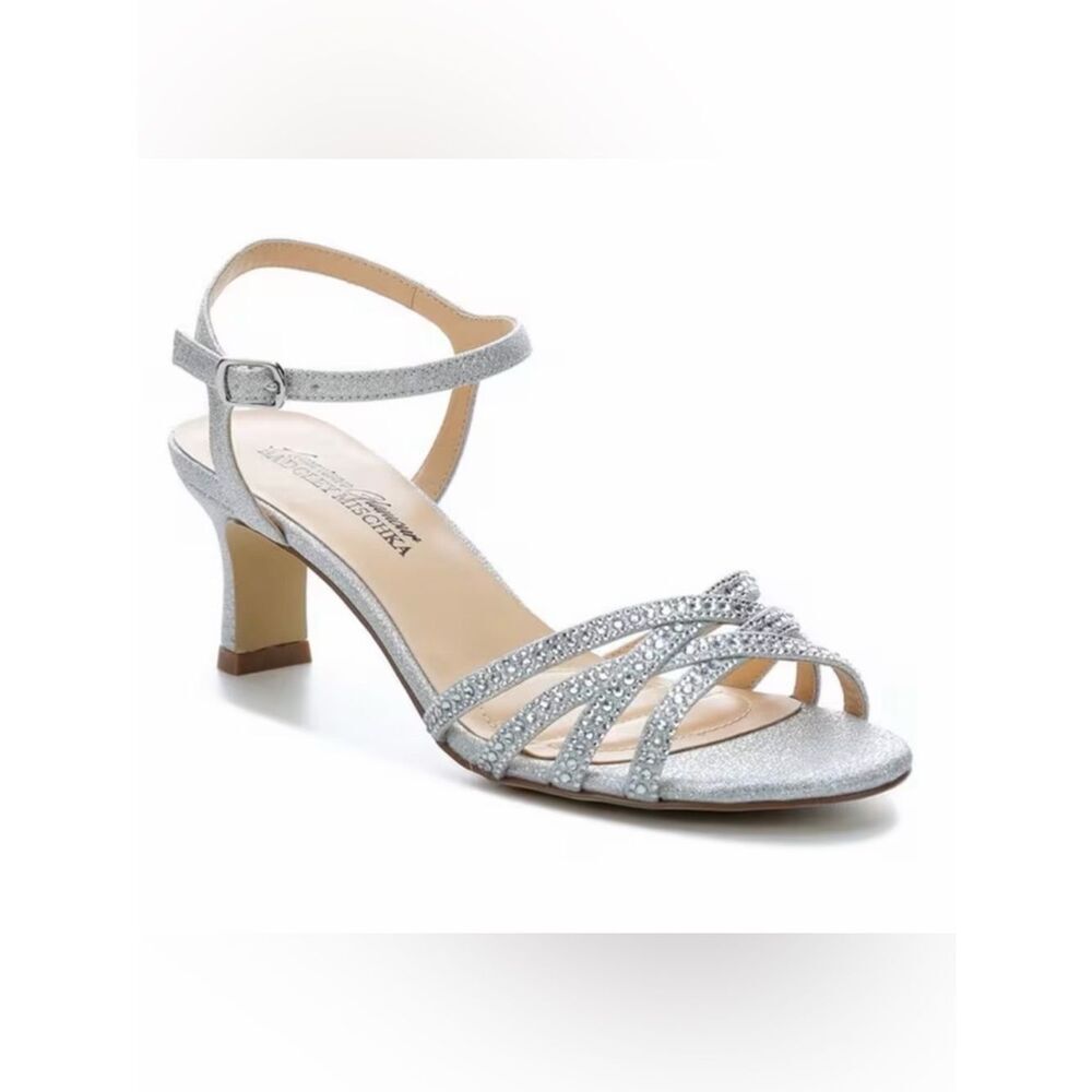 Badgley Mischka Silver Strappy Sandals(Size 6)